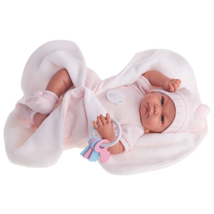 Bambola Antonio Juan 40 cm - Nato rosa Nica con coperta