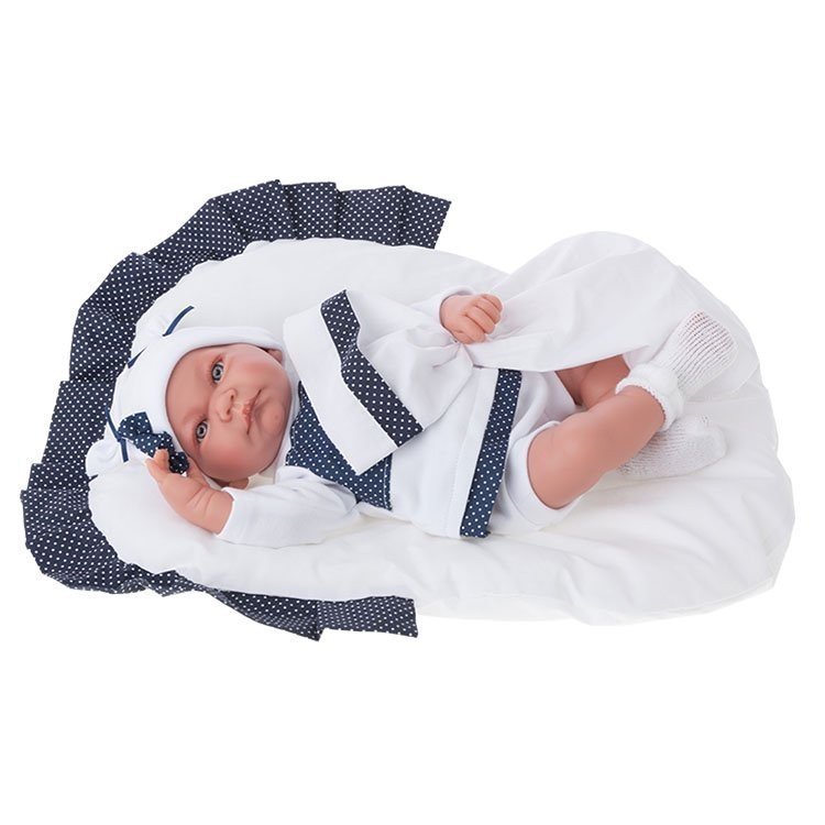 Bambola Antonio Juan 40 cm - Blue Nica e cuscino