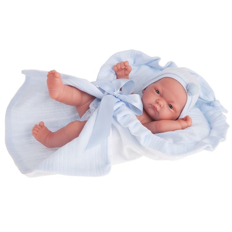 Bambola Antonio Juan 26 cm - Ragazzo Pitu con coperta blu