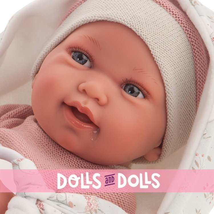Bambola Antonio Juan 42 cm - Pipa neonato con sacco nanna coniglietto