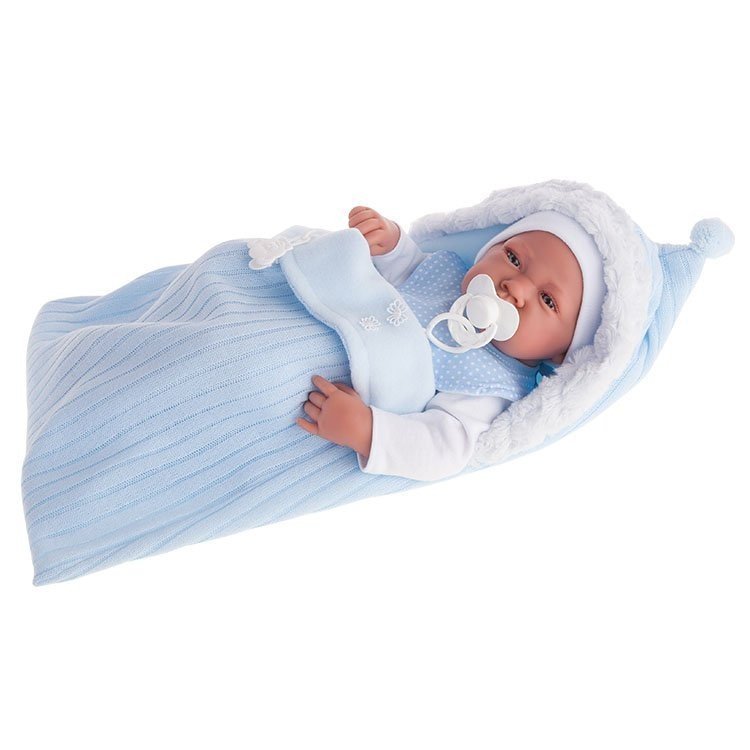 Bambola Antonio Juan 42 cm - Neonato e sacco a pelo