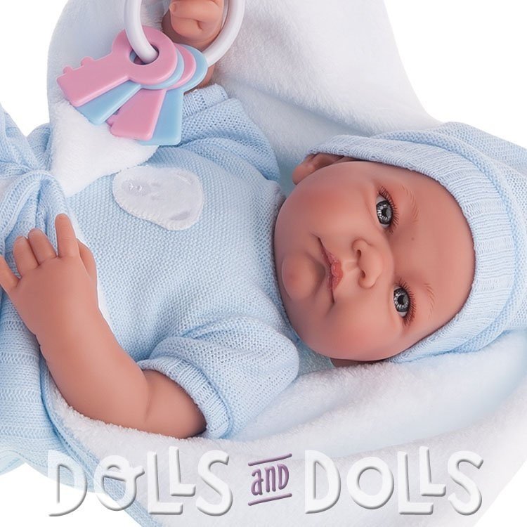 Bambola Antonio Juan 40 cm - Nico Born blue con coperta