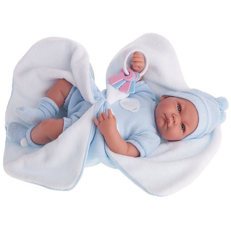 Bambola Antonio Juan 40 cm - Nico Born blue con coperta
