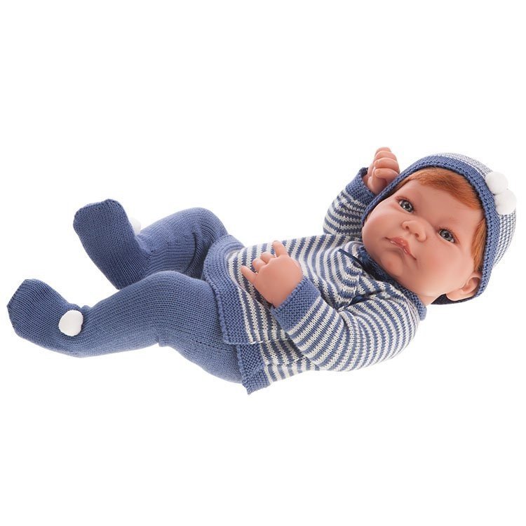 Bambola Antonio Juan 42 cm - Neonato con gambale blu
