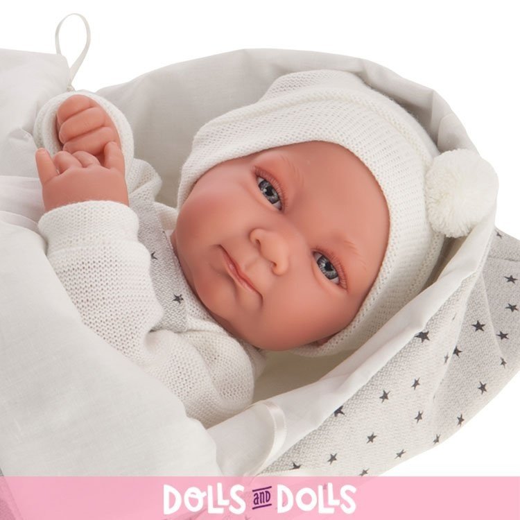 Bambola Antonio Juan 42 cm - Neonato Oli con sacco a pelo