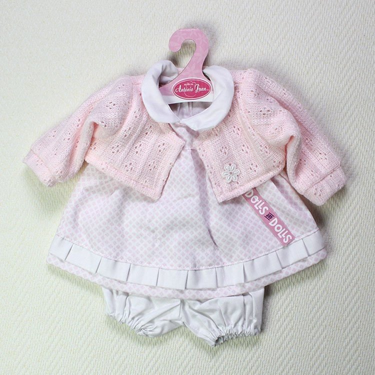 Completo bambola Antonio Juan - Abito rosa a rombi con giacca rosa 40-42 cm