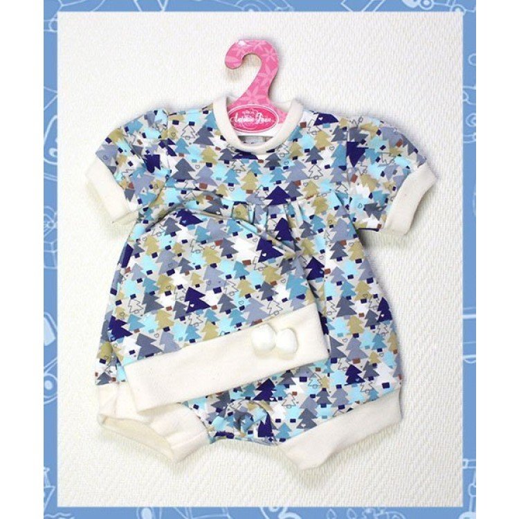 Completo bambola Antonio Juan - Pigiama con abeti blu 40-42 cm