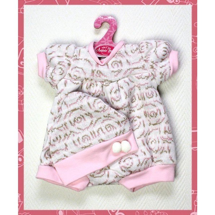 Pelele rosa spirali con gorro 40-42 cm