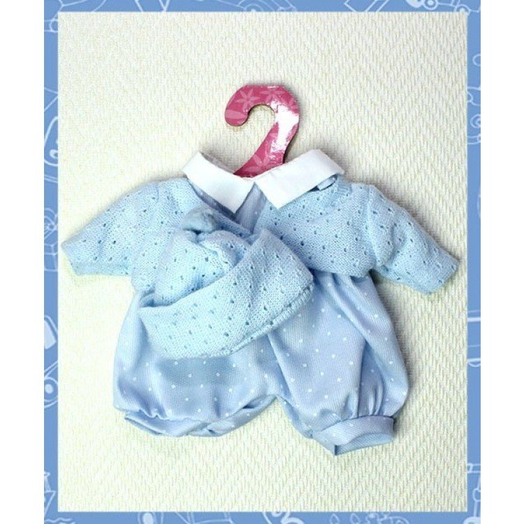 Completo bambola Antonio Juan - Tutina blu con giacca e cappello 26-27 cm