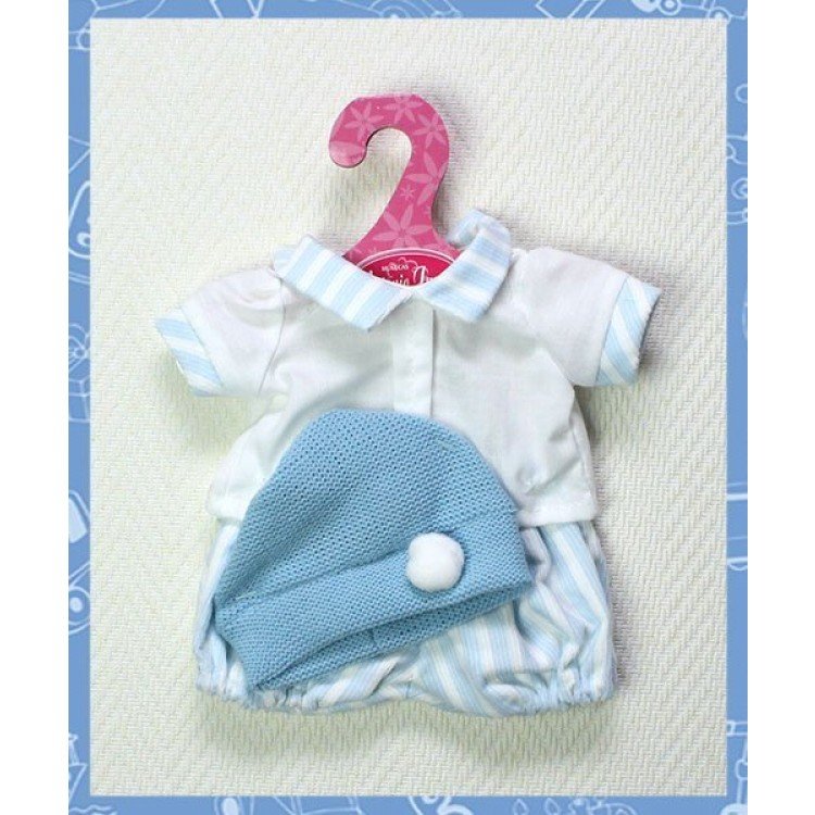 Conjunto rayas azules con gorro 26-27 cm