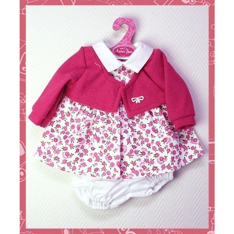 Abito floreale con cardigan fucsia 40-42 cm