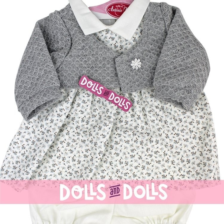 Completo bambola Antonio Juan 40-42 cm - Abito stampa floreale con giacca grigia
