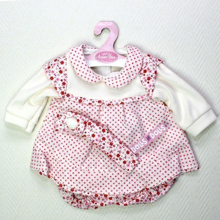 Completo bambola Antonio Juan - Abito a pois rossi e cerchietto 40-42 cm