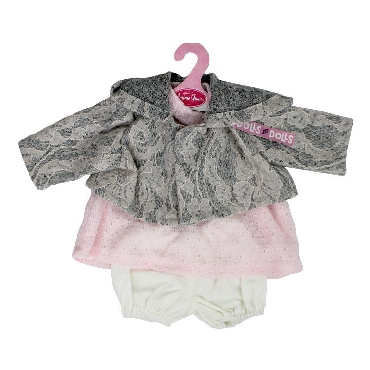 Completo bambola Antonio Juan 40-42 cm - Completo rosa con giacca stampata