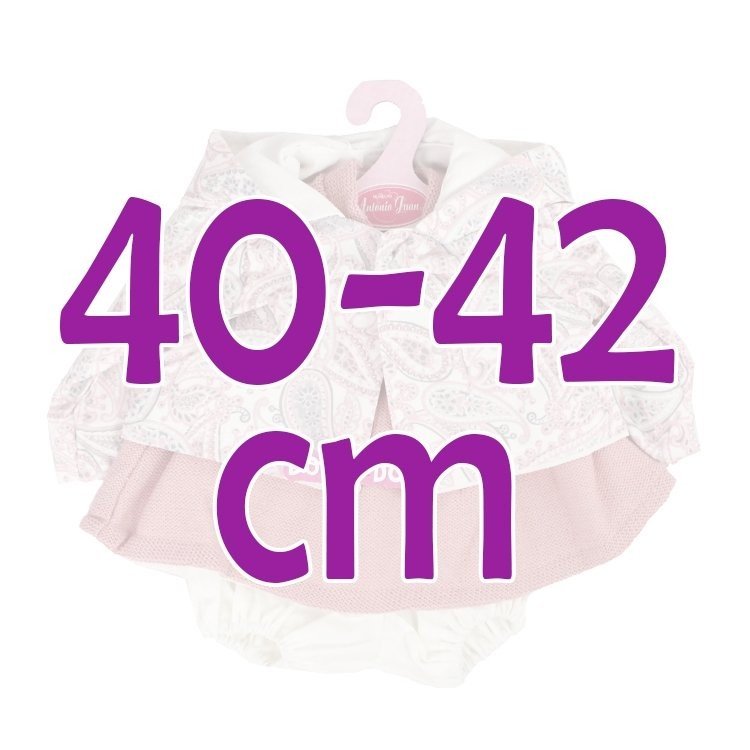 Completo bambola Antonio Juan 40-42 cm - Abito rosa con giacca in cachemir