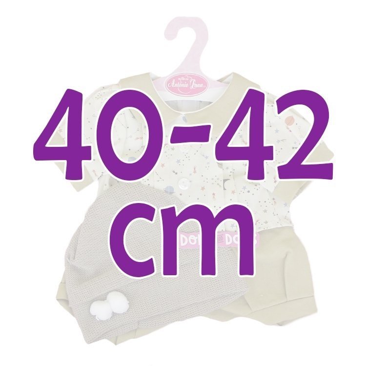 Completo bambola Antonio Juan 40-42 cm - Completo stampa stelle con cappello