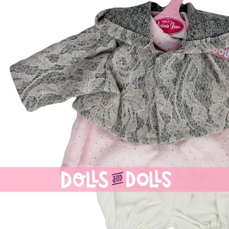 Completo bambola Antonio Juan 40-42 cm - Completo rosa con giacca stampata