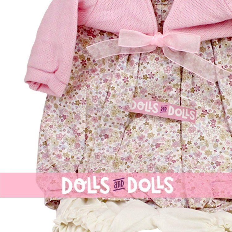 Completo bambola Antonio Juan 55 cm - Completo stampa fiori con giacca rosa