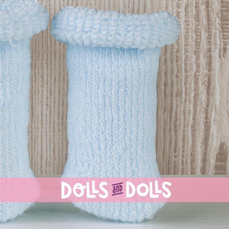 Complementi per bambola Así dal 36 al 46 - Stivaletti arricciati in lana azzurro