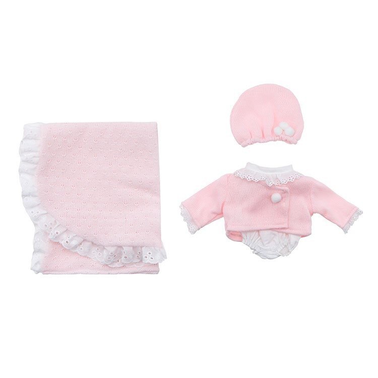 Completo per bambola Así 28 cm - Tutine rosa con cappello e coperta per bambola Gordi