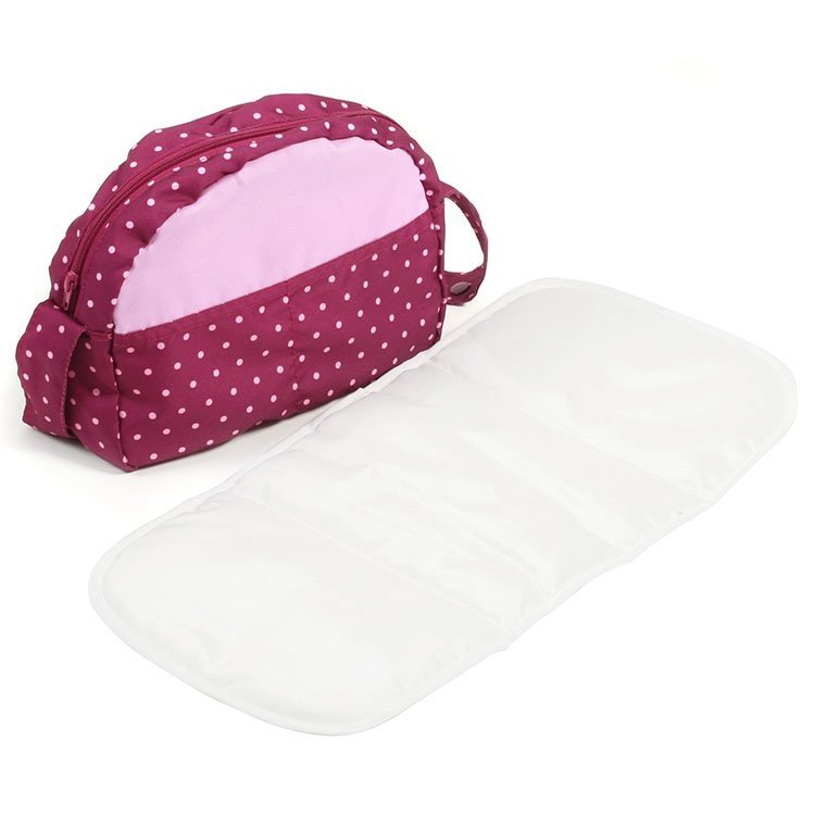 Borsa per carrozzina per bambole - Bayer Chic 2000 - Pois rosa lampone