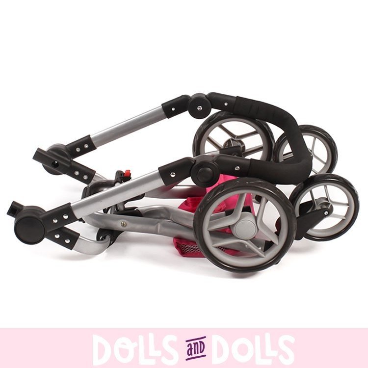 Yolo carrozzina 75 cm trasformabile in passeggino per bambole - Bayer Chic 2000 - Fucsia con stampa