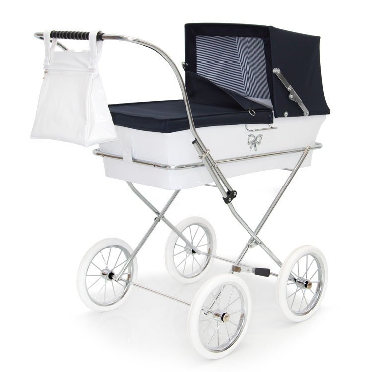 Carrozzina per bambole Bebelux 78 cm - Navy-bianco Donosti