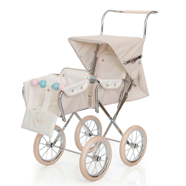 Passeggino gemellare per bambole Big Bebelux 77 cm - Beige