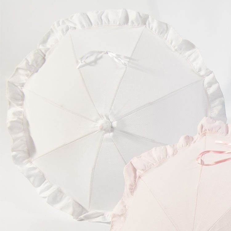 Ombrellone per passeggino per bambole Bebelux - White Pique