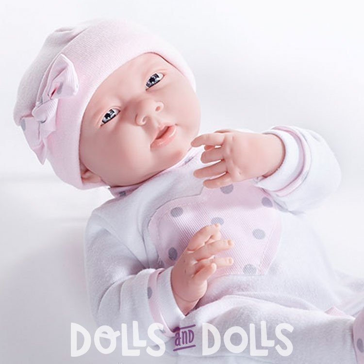 Berenguer Boutique bambola 38 cm - 18055 La neonata (bimba) con pigiama con cuore rosa bambola