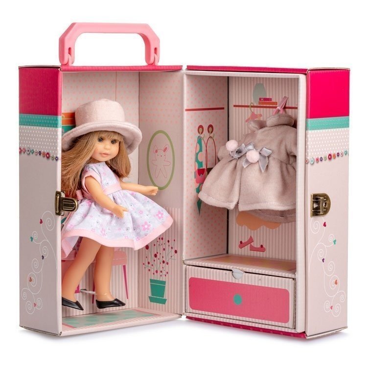 Bambola Berjuan 22 cm - Boutique bambole - Irene bionda con armadio e cappotto