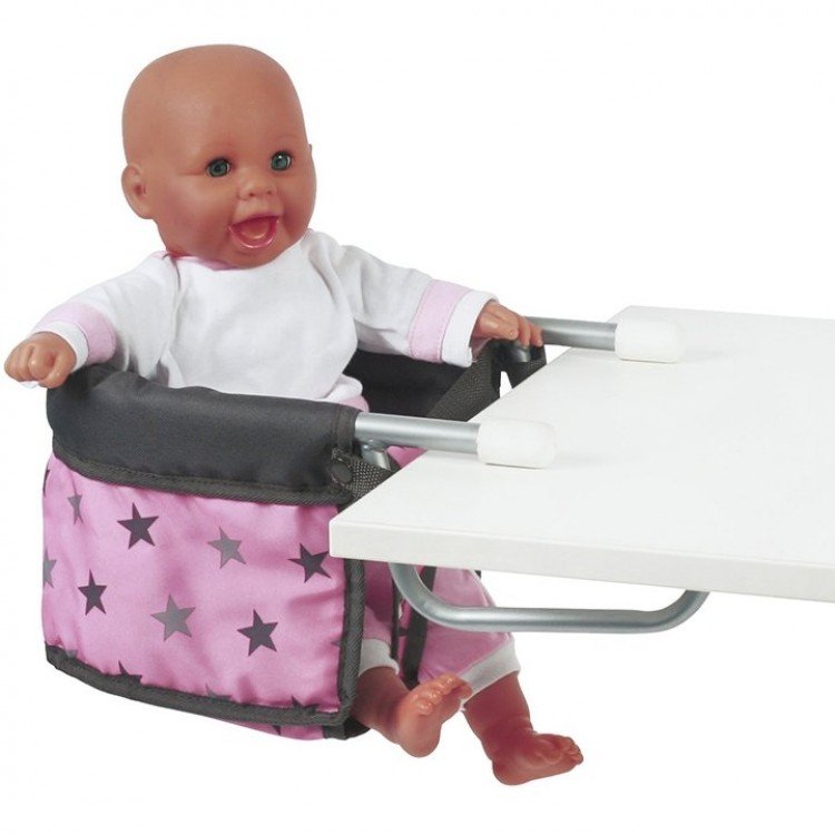 Sedia rialzata per tavolo per bambole a 60 cm - Bayer Chic 2000 - Stelle grigie