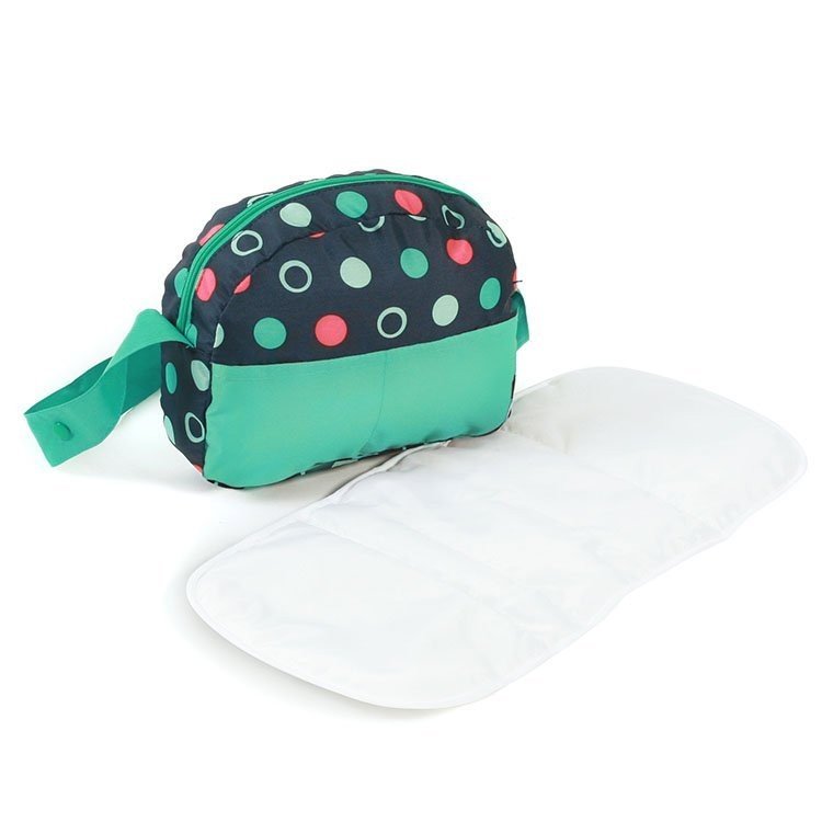 Borsa per carrozzina per bambole - Bayer Chic 2000 - Verde e Navy con cerchi