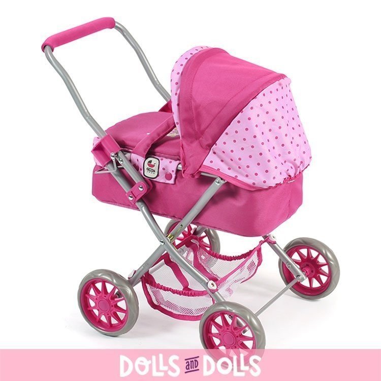 Smarty carrozzina piccola 57 cm per bambole - Bayer Chic 2000 - Dots Pink