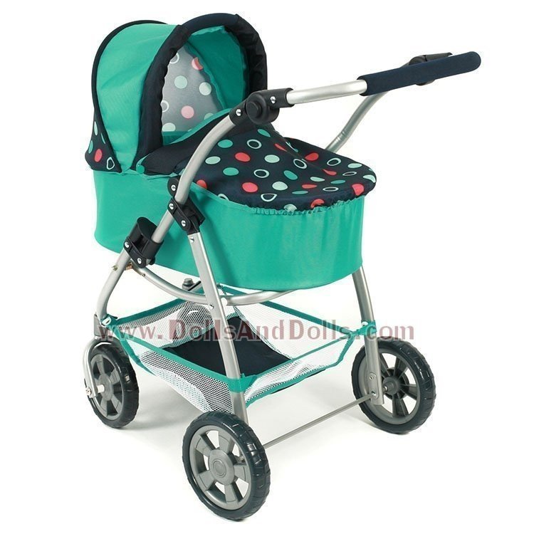 Combinazione sedia e navicella Chic Emotion 2 in 1 Verde e Navy con cerchi 77 cm