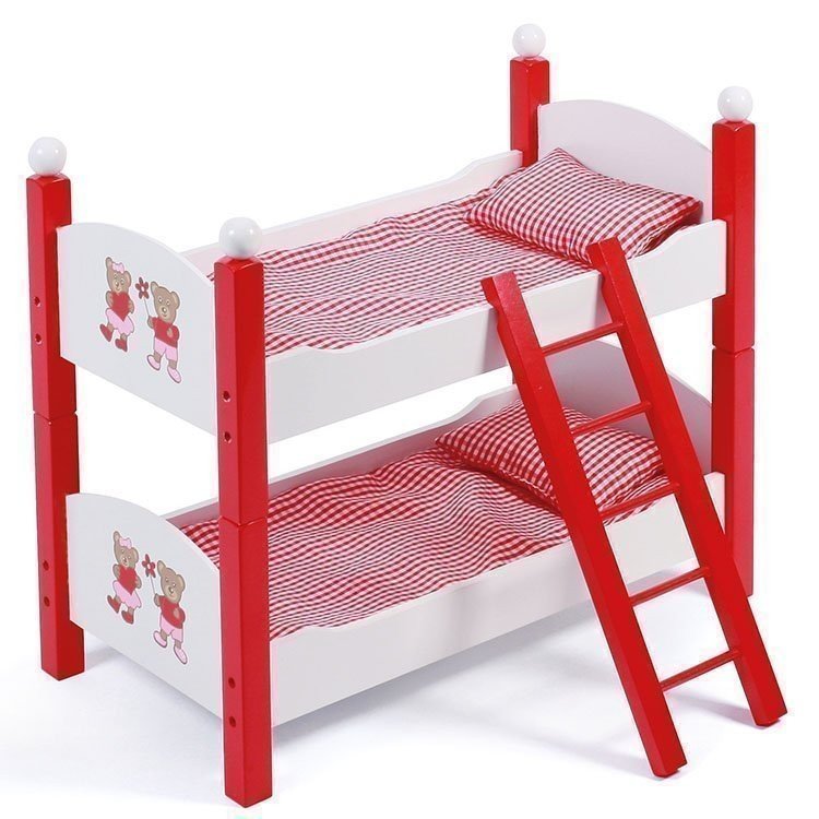 Letto a castello in legno per bambole a 48 cm - Bayer Chic 2000 - Bears