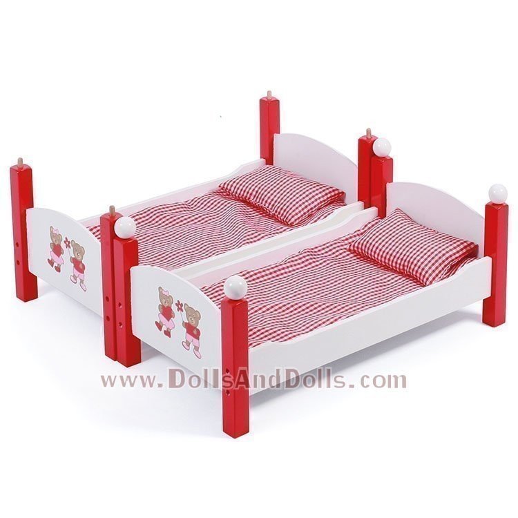 Letto a castello in legno per bambole a 48 cm - Bayer Chic 2000 - Bears