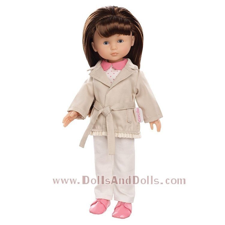 Completo bambola Corolle 33 cm - Les Chéries - Completo trench, blusa, pantaloni e scarpe