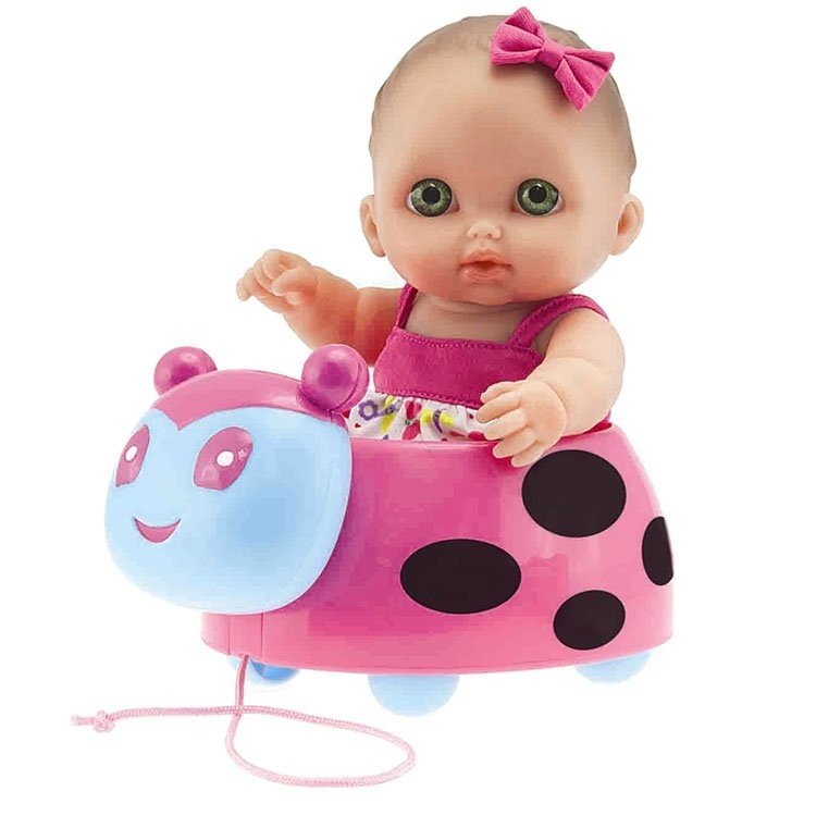 Bambola disegnata da Berenguer 21 cm - Lil' Cutesies - Bibi con coccinella da trascinare