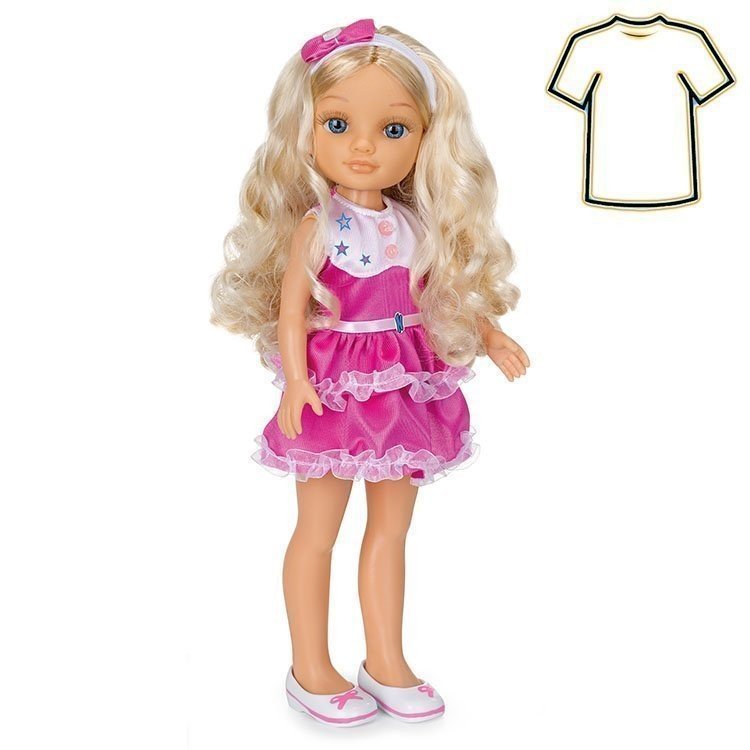 Nancy bambola Outfit 43 cm - Moda su grucce - Abito fucsia con turbante