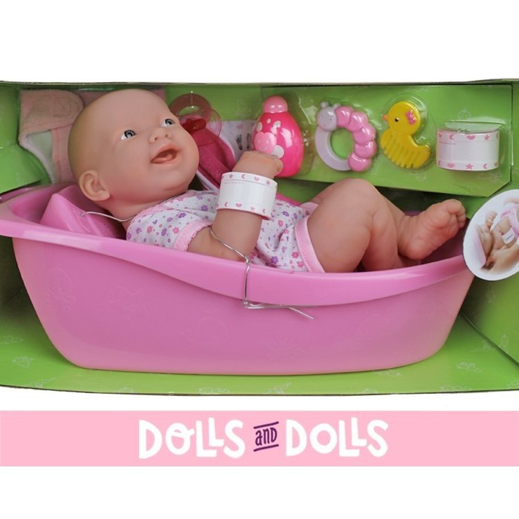 Disegnato da Berenguer bambola 36 cm - La Newborn - Set da bagno neonato