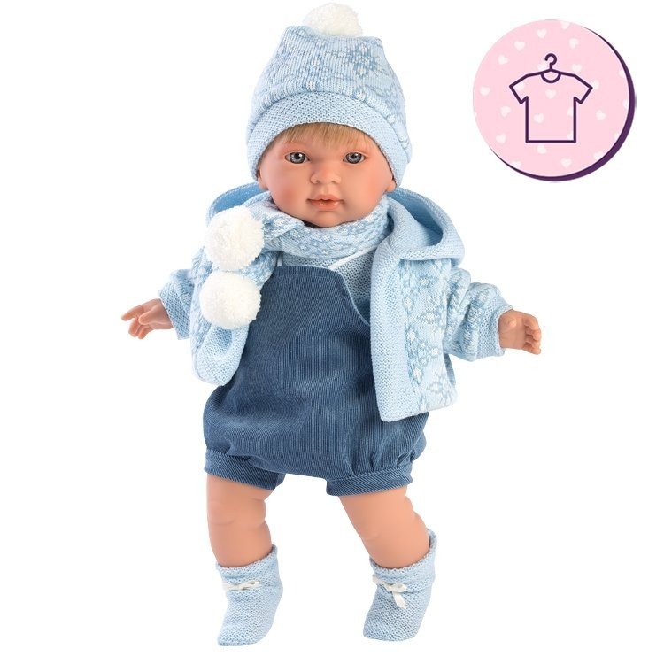 Vestiti per bambole Llorens 42 cm - Completo blu con giacca, sciarpa, cappello e stivali
