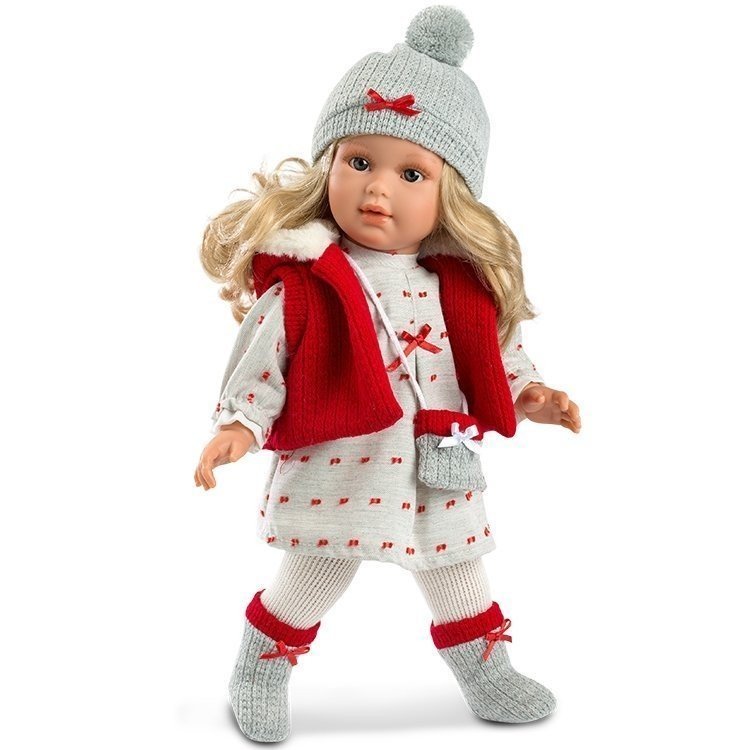 Bambola Llorens 40 cm - Martina bionda con panciotto rosso