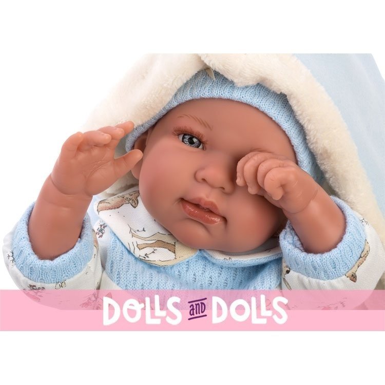 Llorens bambola 44 cm - Neonato che piange Tino con sacco a pelo