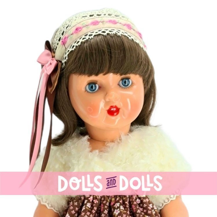 Bambola Mariquita Pérez 50 cm - Con vestito marrone con fiorellini