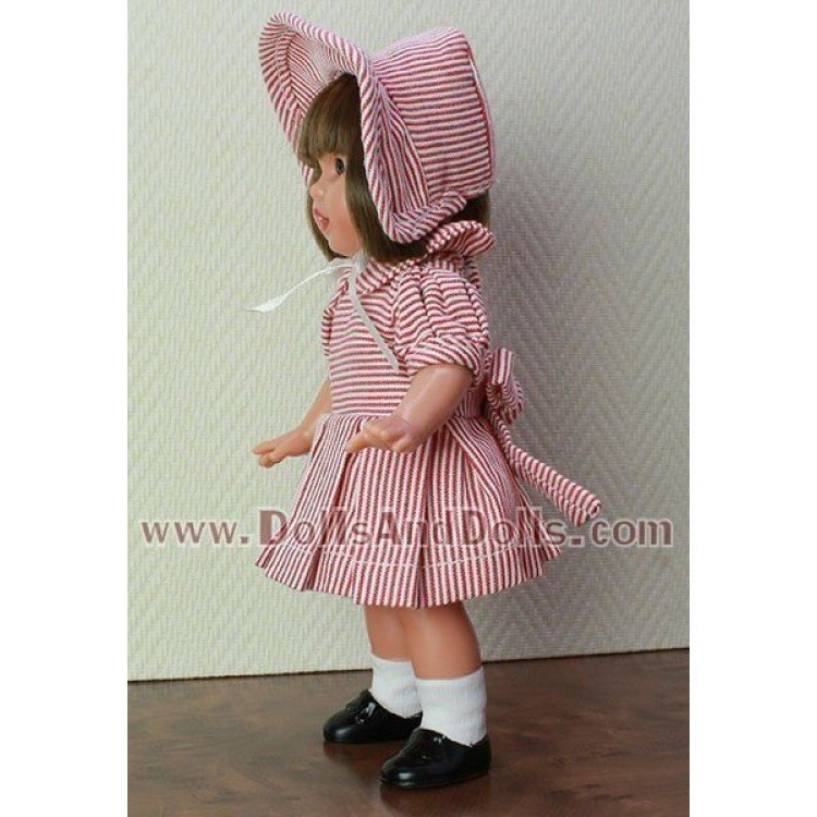 Mini bambola Mariquita Pérez 21 cm - Set a righe bianche e rosse