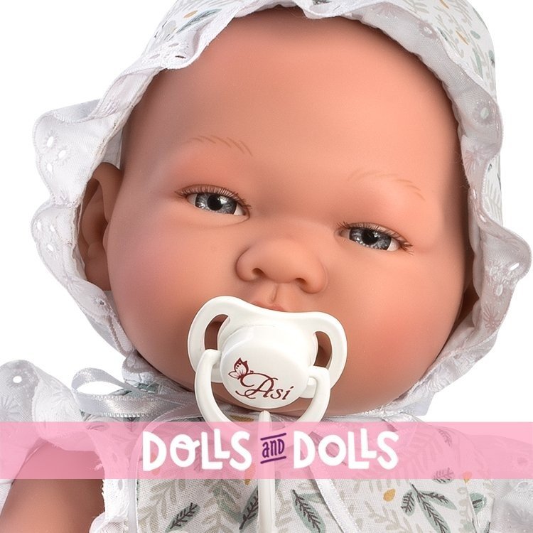 Bambola Así 43 cm - Pablo con tutina stampa uccelli e coperta blu