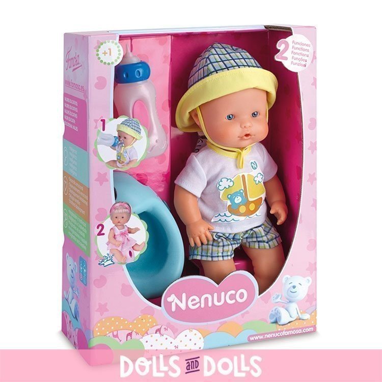 Bambola Nenuco 35 cm - Vestito blu da bambola che beve e fa pipì