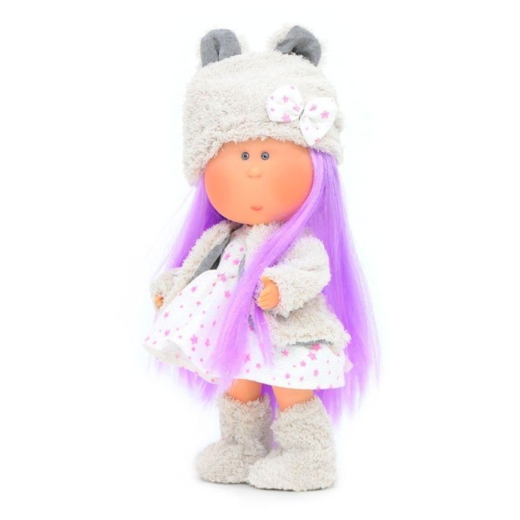Bambola Nines d'Onil 30 cm - Mia con capelli lilla con set di stelline
