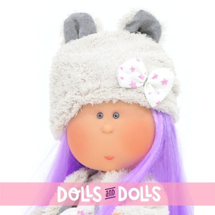 Bambola Nines d'Onil 30 cm - Mia con capelli lilla con set di stelline